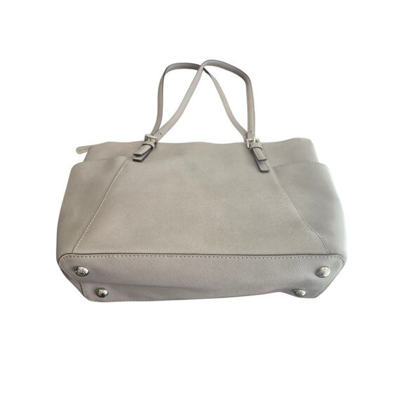 Michael Kors Jet Set Large Gray Saffiano Leather Tote Silver Trim 30F4STTT9L - Picture 3 of 10